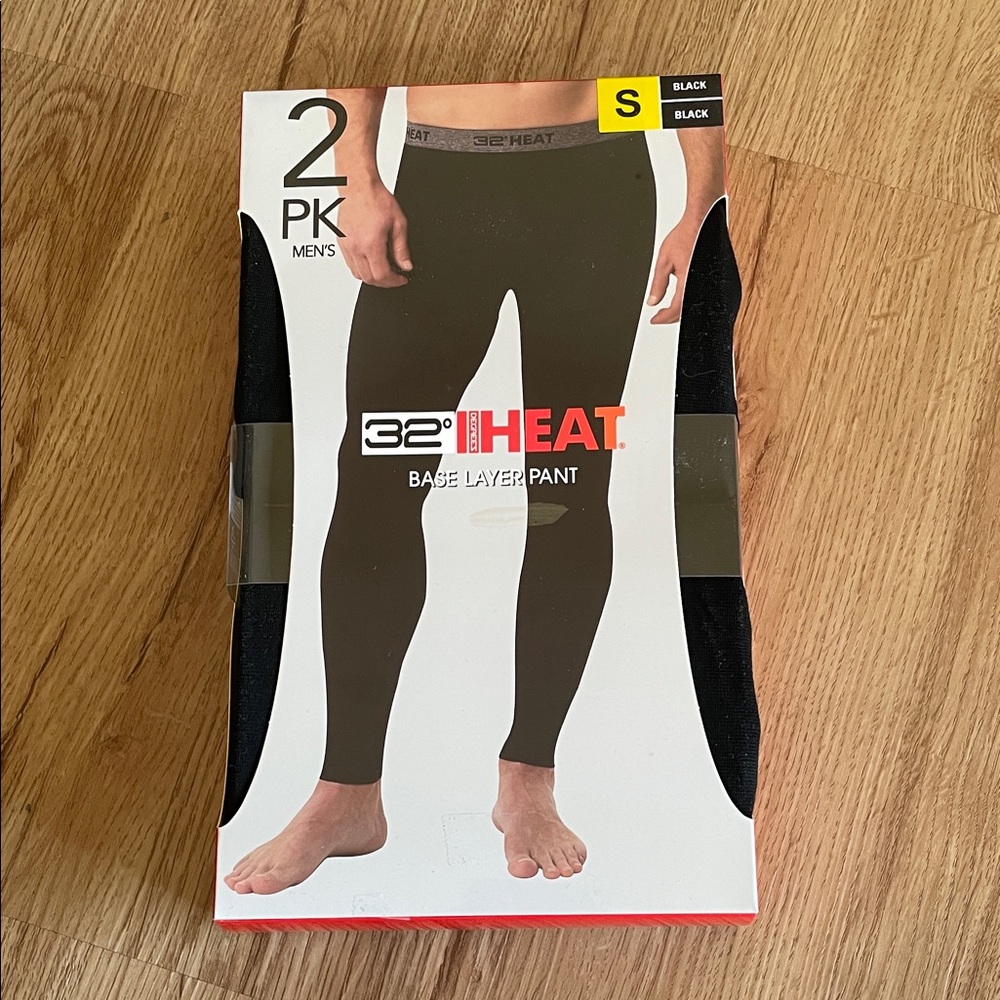 NEW 32 Degrees Men's Black Heat Base Layer Pants